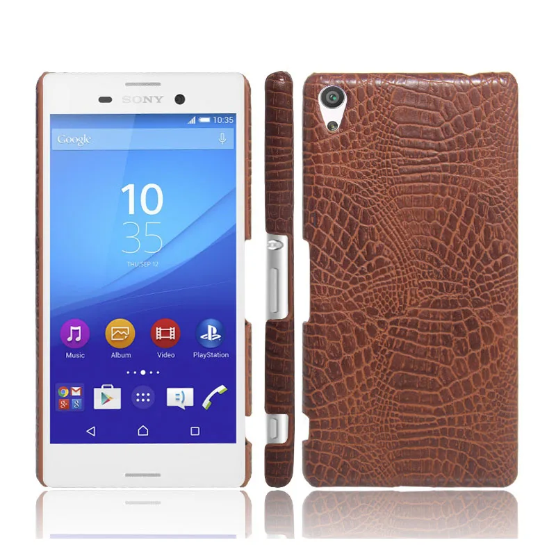Для Sony Xperia M4 Aqua Case Роскошные Крокодиловой Кожи Задней Стороны Обложки телефон Fundas