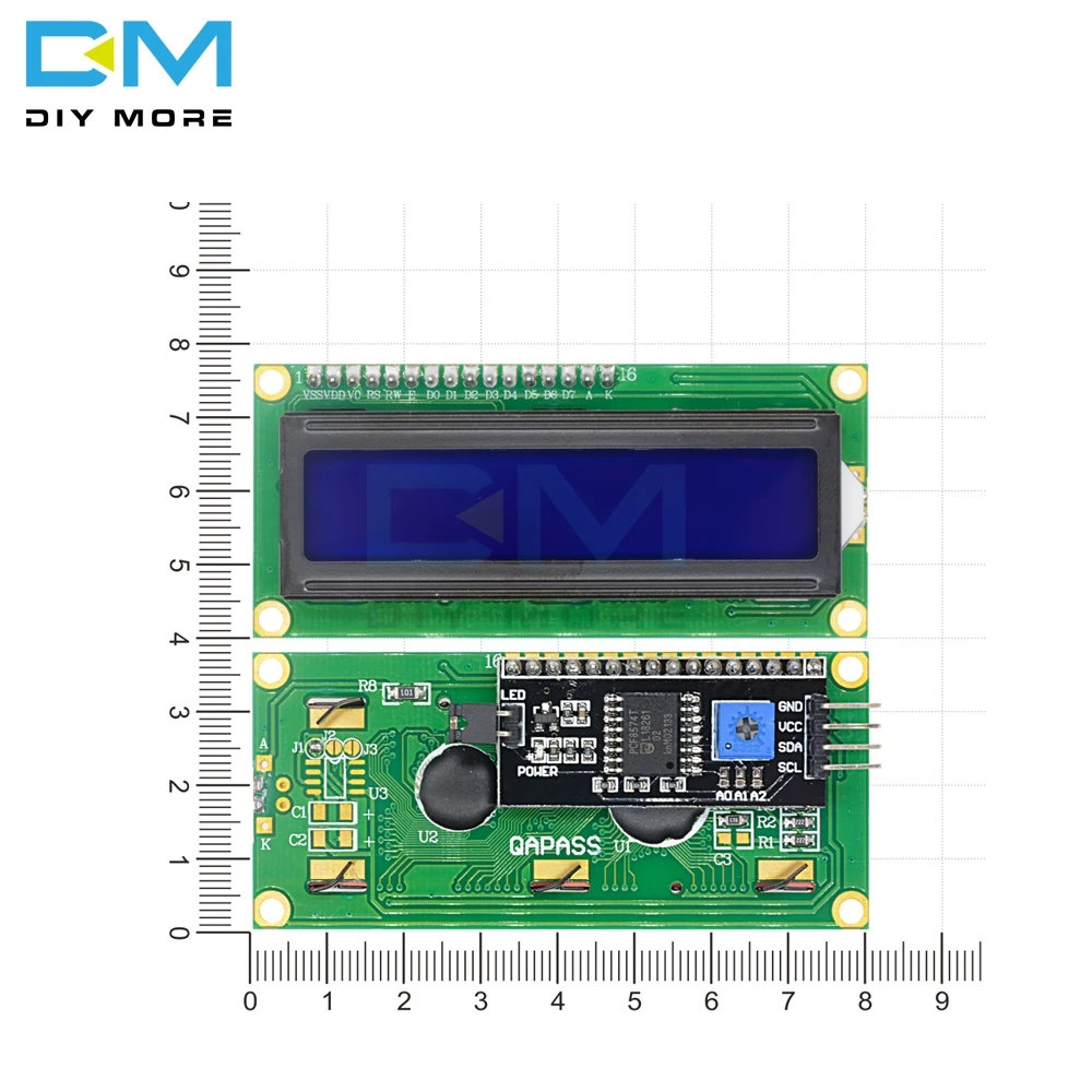 Цифровой модуль IIC I2C TWI последовательный интерфейс SPI 1602 16X2 16x2 с синей подсветкой