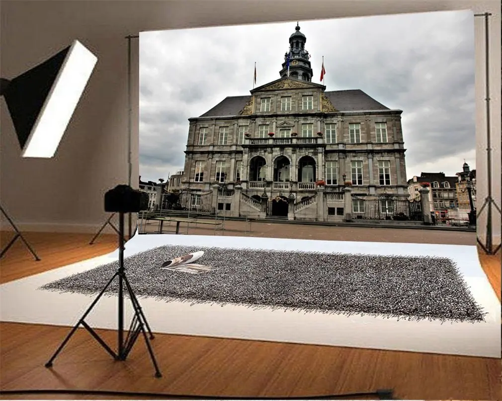 Фон для фотосъемки замок древняя церковь Европейский стиль элегантная лестница