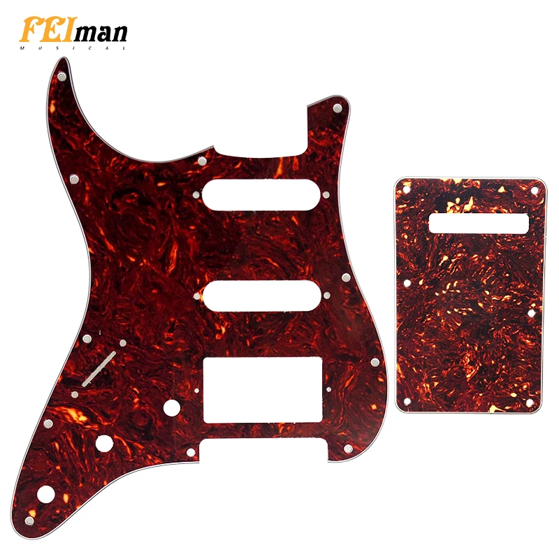 

Pleroo Guitar parts left handed pickguard with back plate suit for Fender Stratocaster Standard ST HSS with PAF Humbucker