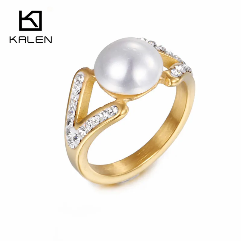 kalen cheap plastic pearl rings rhinestone stainless steel columbia gold color elegant finger ring for - Plastic Wedding Rings kalen cheap plastic pearl rings rhinestone stainless steel columbia gold color elegant finger ring for - Plastic Wedding Rings