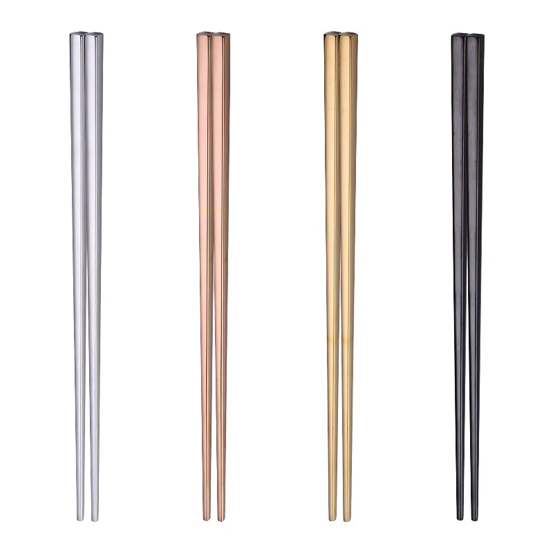 

23cm Mirror Polished Stainless Steel Chopsticks Chinese Anti-scalding Tableware Japanese Korean Reusable Chopsticks