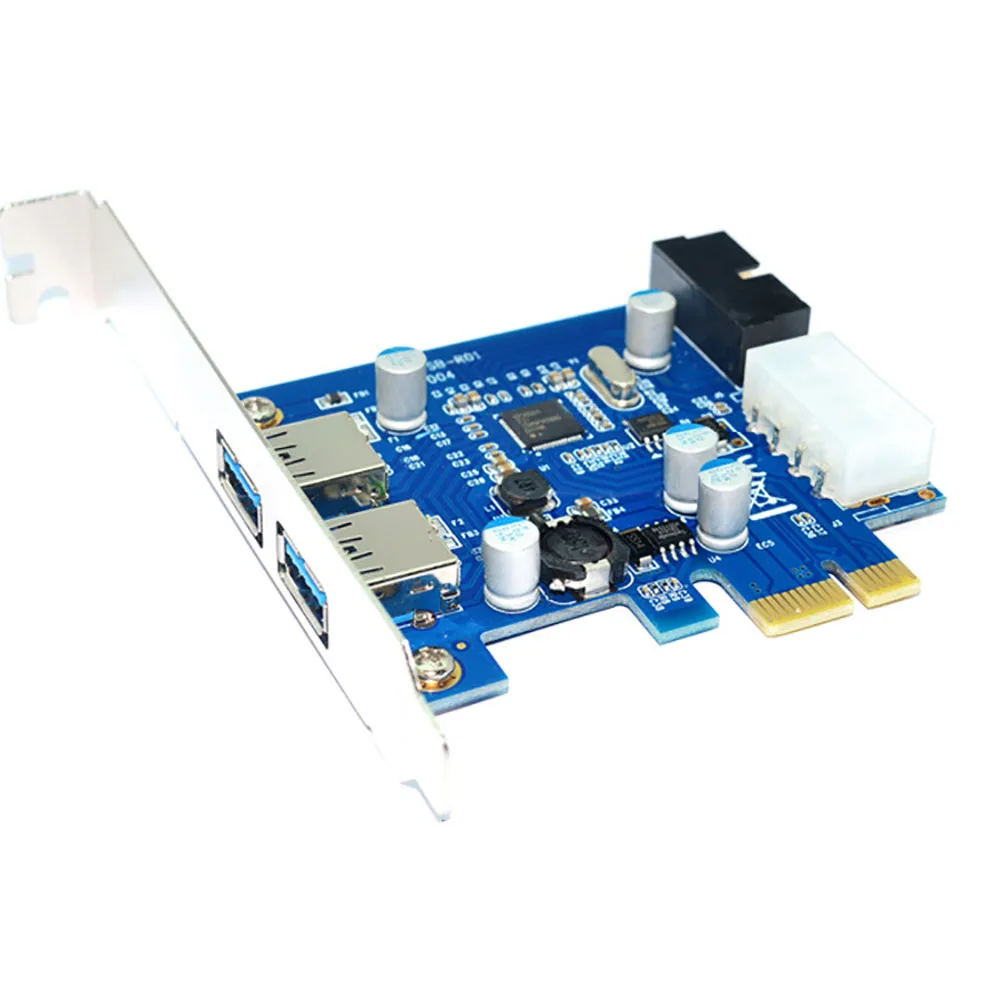 

USB3.0 Expansion Card Adapter Card Front 20PIN/19 pin NEC 4 Ports upD720201 Large 4P Interface Power Connector for Desktops PC
