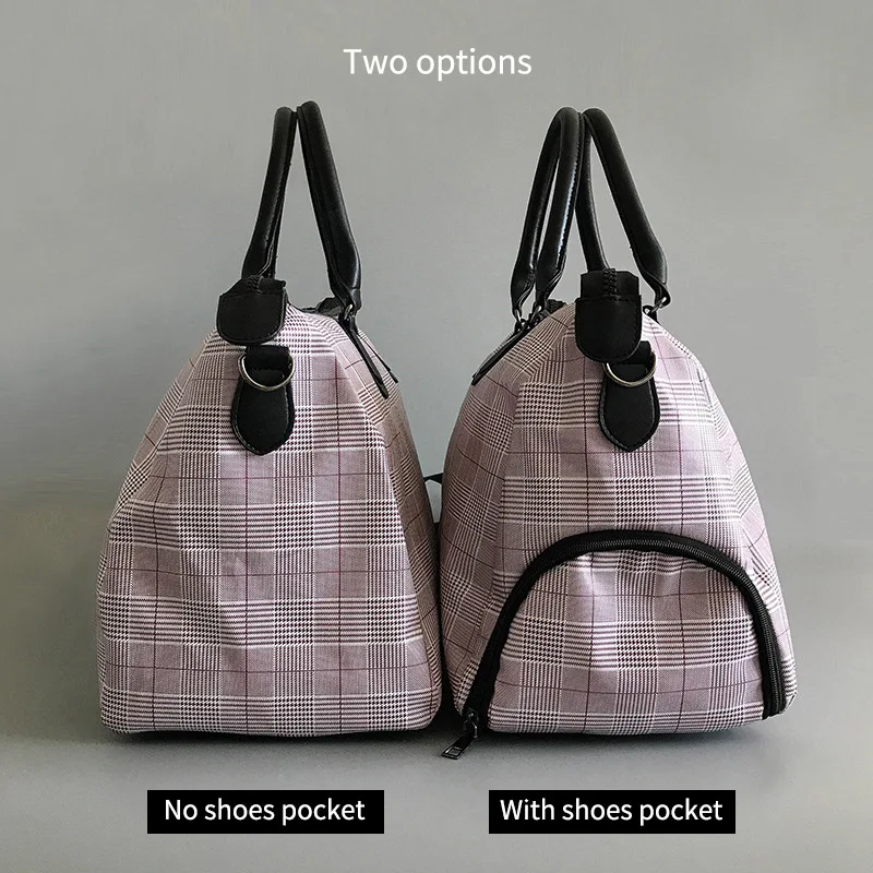Модные женские дорожные сумки в клетку, портативные сумки в Корейском стиле, большая сумка для багажа, дорожная сумка, повседневные женские вместительные сумки XA782WB