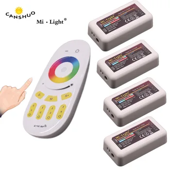 

Mi light WiFi Controller led hub+ RF touch 4 Zone remote+4pcs 2.4G Controller for 12V-24V RGB RGBW RGBWW LED Strip