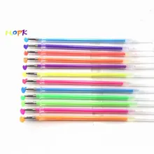  12 Colors/Set Ballpint Gel Pen Highlight Refill Rod Color Ink Full Shinning Refill Painting Pen School Student Drawing Color Pen 