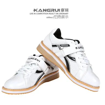 Kangrui/Высококачественная профессиональная обувь для тяжелой атлетики; кожаные Нескользящие кроссовки для занятий тяжелой атлетикой