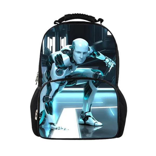 

Unique Robot Print School Backpack For Teenagers Children Boys Canvas Backpack Men's Travel Backpack Large Mochila Masculina