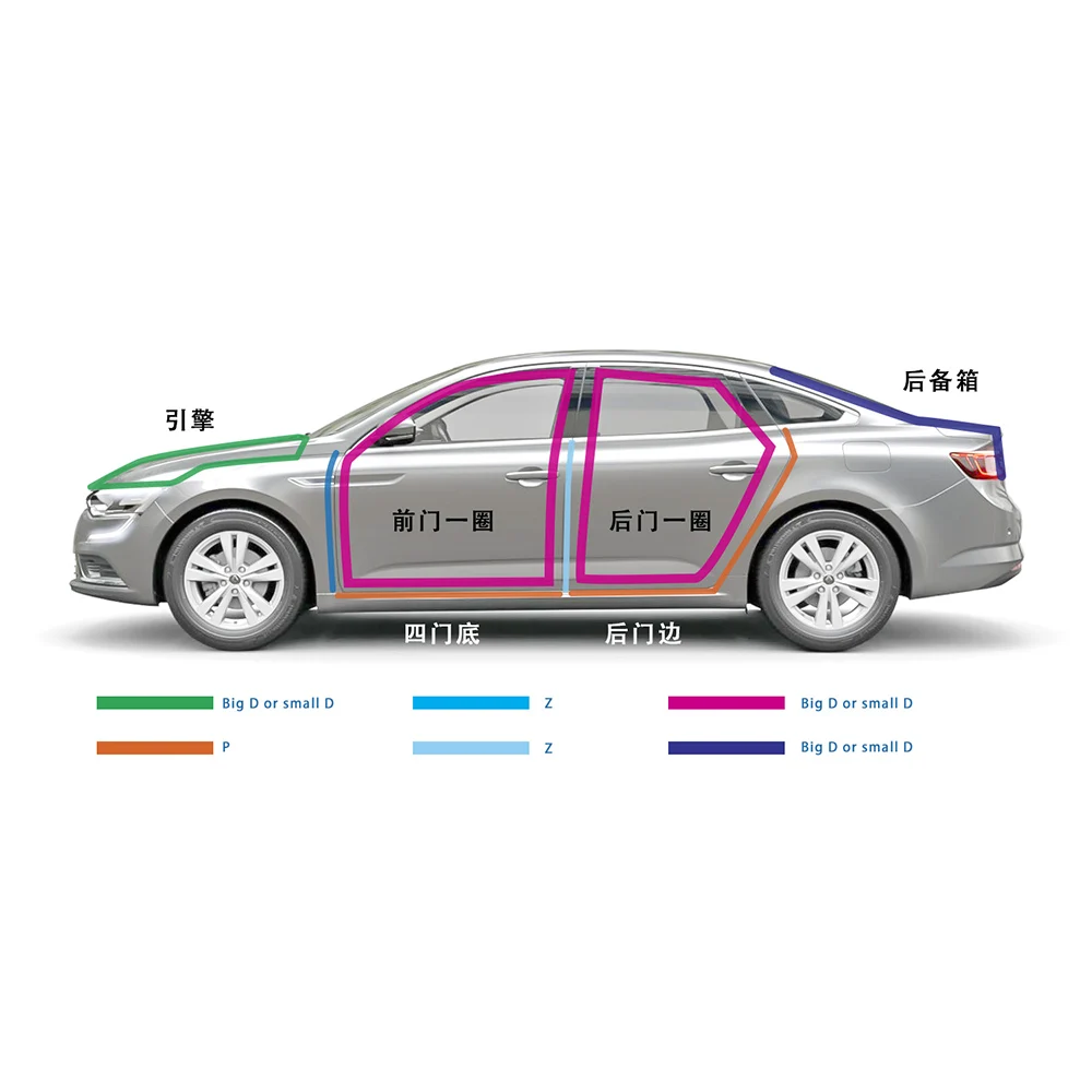 1 метр Z Тип 3MAdhesive резиновое уплотнение двери автомобиля звукоизоляция двери автомобиля уплотнительная полоса уплотнитель края отделка