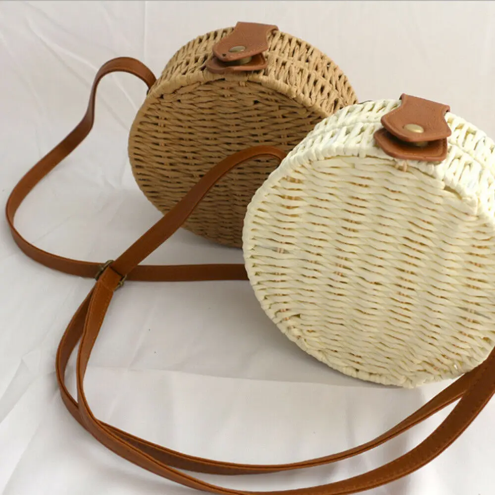2019 arrival Women Straw Bag Summer Beach Bamboo Handbag Shoulder Tote Bag Purpse Rattan  Messenger Bags Handbags