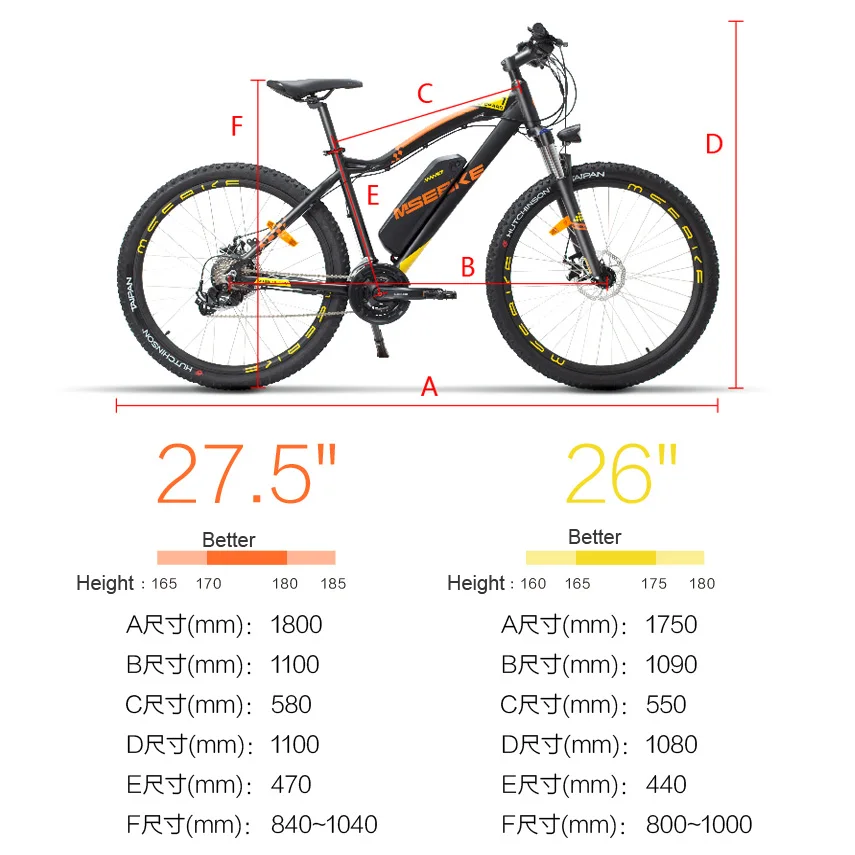 MZZK 27.5'' Electric Bicycle Powerful 