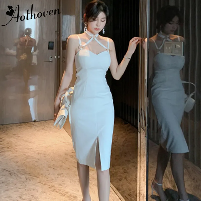 

2019 New Summer High-end Women Dress Spaghetti Strap White Wrap Dresses Vintage Bandage Bodycon Sexy Party Pencil Dress Vestidos