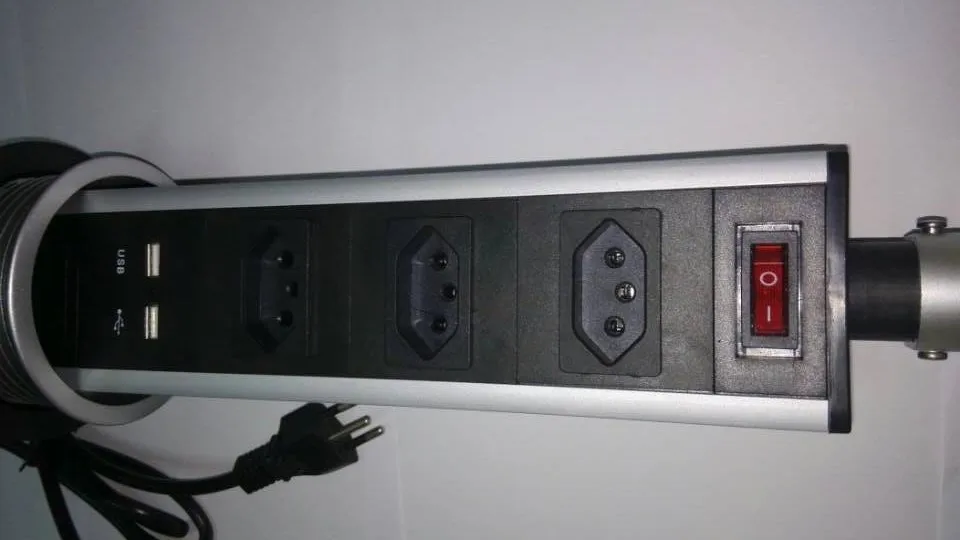 Бразильский Стандартный вынимающийся разъем/кухонная розетка с зарядкой USB для телефона компьютера настольной зарядки, можно добавить HDMI/VGA/NET