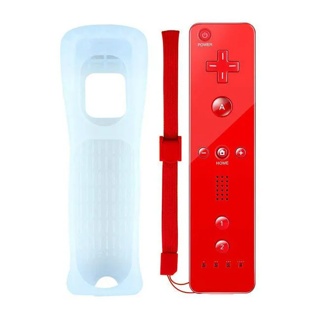 Контроллер для nintendo wii Пульт дистанционного управления джойстик+ Nunchuck с силиконовый чехол для wii геймпад беспроводной игровой аксессуар - Цвет: Only Remote-Red