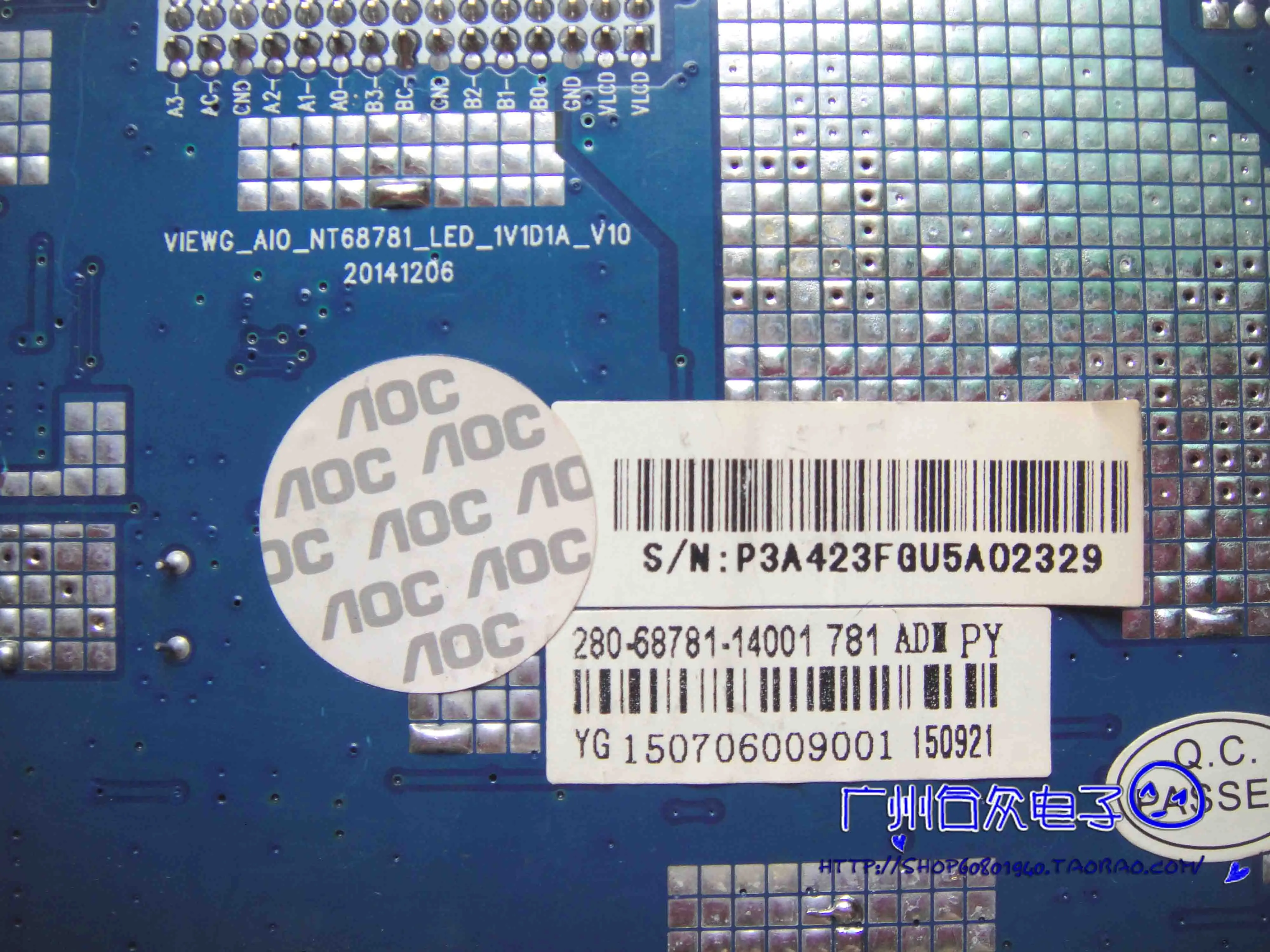 VIEWG_AI0_NT68781_LED_1V1D1A_V10 280-68781-14001 781 ADM PY пульт водителя материнская плата