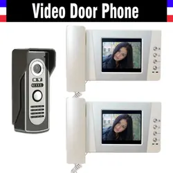 4,3 "ЖК-монитор видео дверной звонок Дверной телефон система видео домофон комплекты ИК ночного видения камера видеодомофон для дома 2-экран