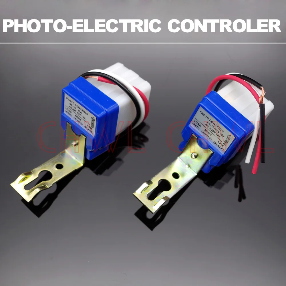 

2Pcs/lot DC12V 10A AUTOMATIC DAY-LIGHT SWITCH PHOTO-ELECTRIC STREET LIGHTING CONTROL Photoswitch Sensor Switch