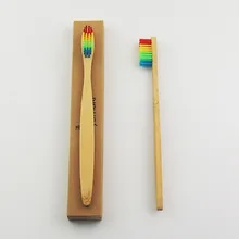 50 шт Трехцветная зубная щетка с бамбуковой щетиной деревянной зубной щетки новинка бамбуковая мягкая щетина Capitellum бамбуковое волокно деревянная ручка