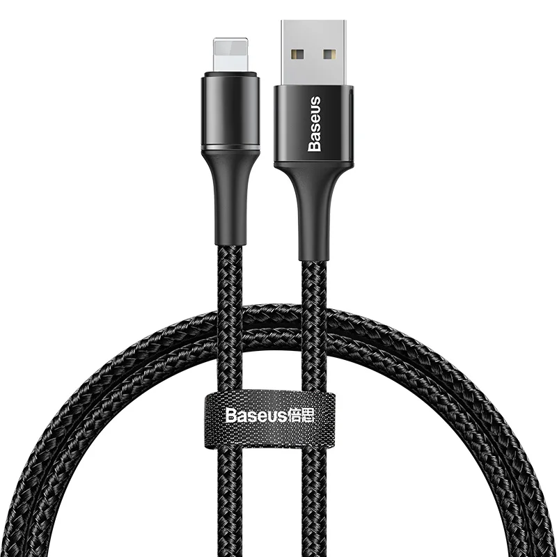 Baseus USB кабель для iPhone, зарядное устройство, быстрая зарядка данных, кабель для мобильного телефона для iPhone Xs Max Xr X 8 7 6 6S 5 5S Se iPad, провод - Цвет: Black