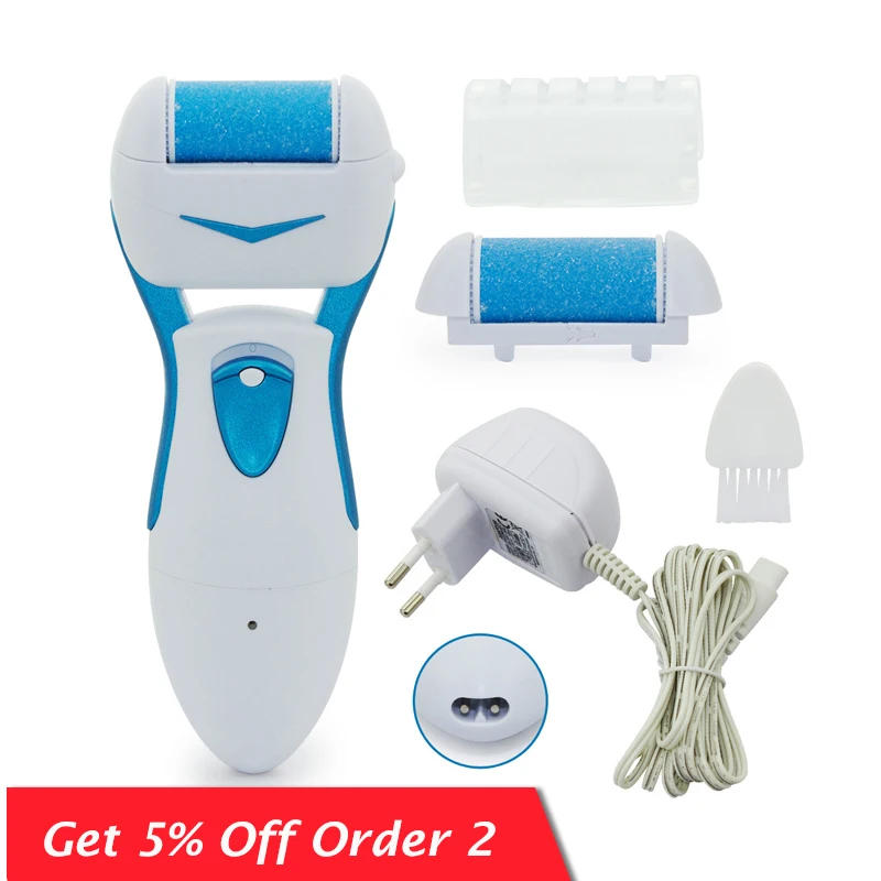 

Electric Foot Callus Remover Dead Skin Exfoliating Foot File Cracked Skin Peel Pedicure Tools With 2 Grinding Head Replacement