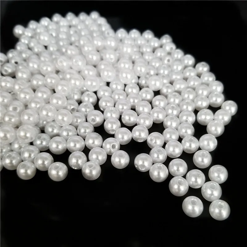 

Imitation Pearl White Color Loose Beads Wholesale Handmade Material Jewelry Accessories Acrylic beads DIY Findings