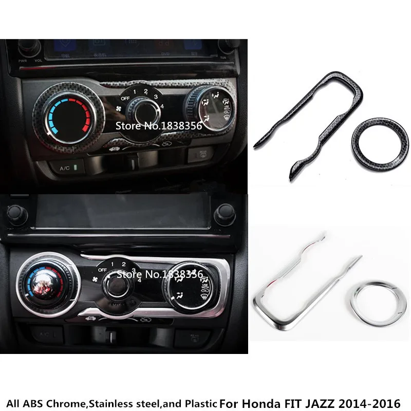 

For Honda FIT JAZZ 2014 2015 2016 garnish cover trim middle Air conditioning rotating button decorated frame switch Outlet Vent