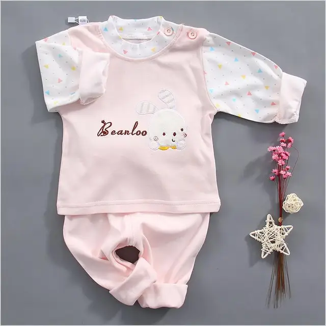 newborn pajamas Girls sleepwear 100 cotton clothing set Spring Autumn