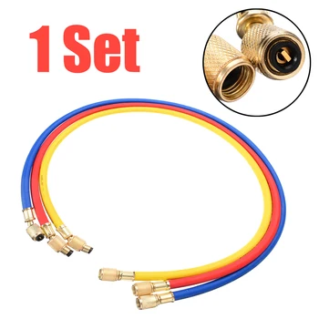 

3pcs 1.5m Air Conditioner Refrigeration Charging Hoses R134a R22 R22 404 502 Manifold Gauge Set High Quality