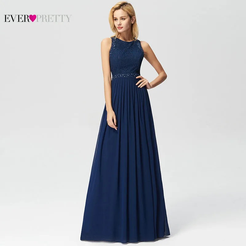 Navy Blue Розовые платья подружек невесты для женщин, красивое Элегантное Длинное Платье трапециевидной формы, свадебное платье для гостей, официальное платье, Vestido Rosa Dama De Honor - Цвет: Navy Blue