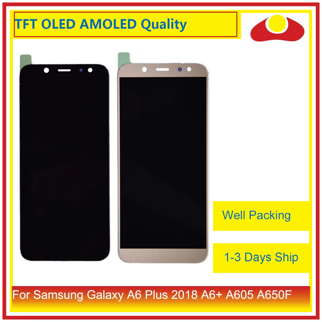 

ORIGINAL For Samsung Galaxy A6 Plus 2018 A605 A6+ LCD Display With Touch Screen Digitizer Panel Monitor Assembly Complete