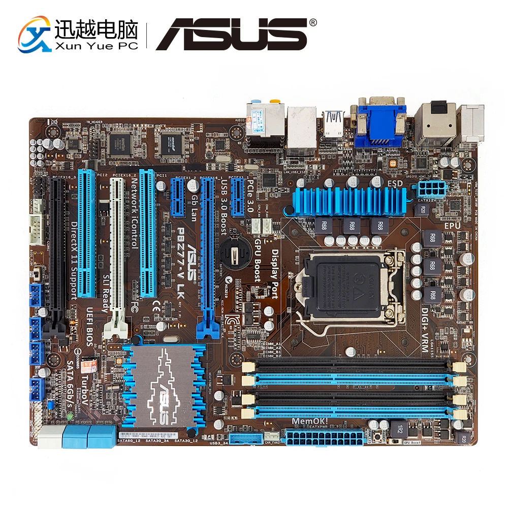 

Asus P8Z77-V LK Desktop Motherboard Z77 Socket LGA 1155 i3 i5 i7 DDR3 32G SATA3 USB3.0 VGA DVI HDMI DP ATX