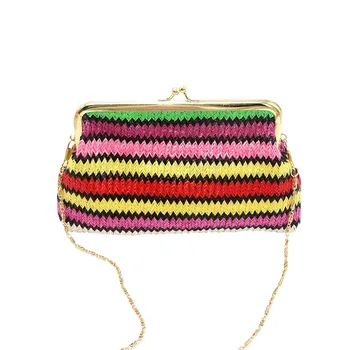 

Woman Bag Ladies Knitting Rainbow Pattern Wallet Shoulder bolsos mujer sac a main femme de marque soldes ladies hand bags