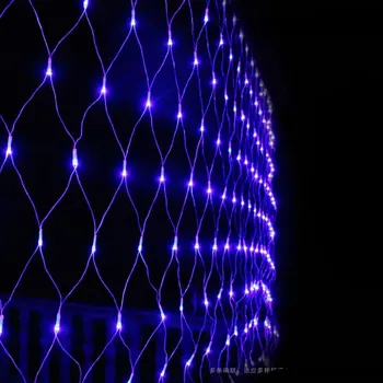 

50pcs 96leds mesh net string light 1.5mx1.5m Web Fairy hanging Lamp Christmas Wedding Party Garden Xmas Garland tree Decorationl