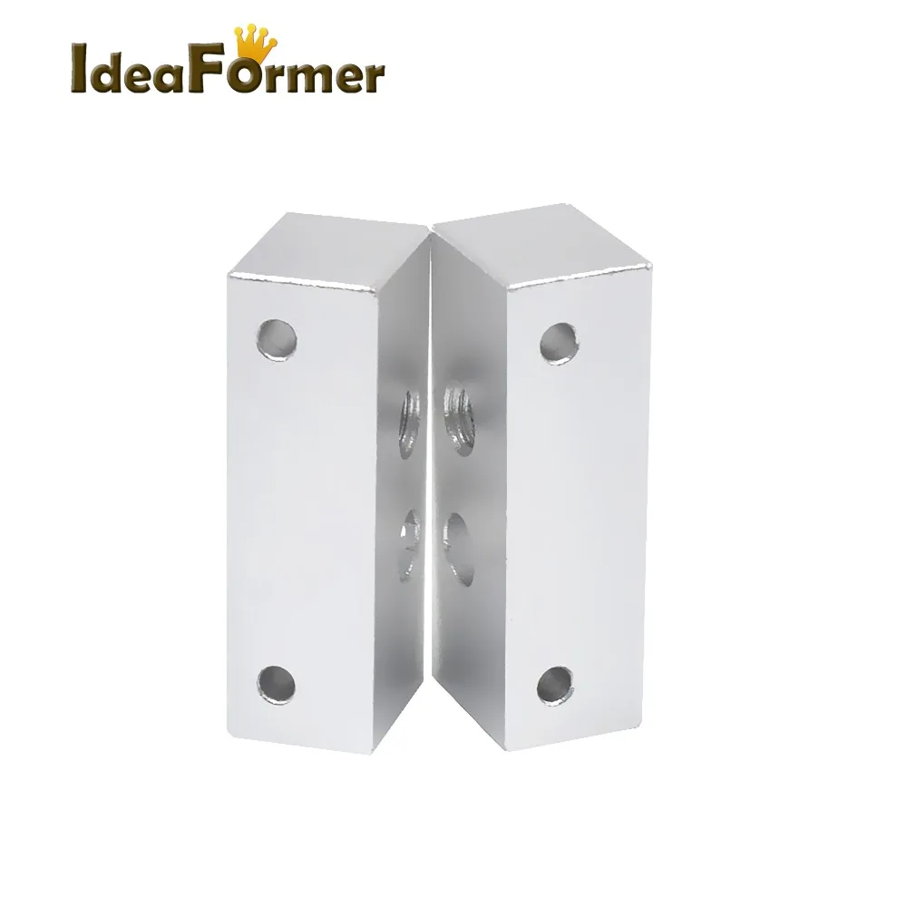 

3D Printer MK7 MK8 Single head Aluminum Throat Tube Fixed Block Silver 42mm*16mm*13mm for 3D Printer Extruder Parts.
