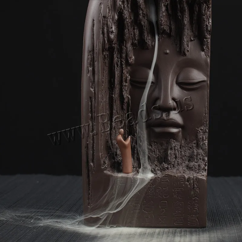 Creative Aromatherapy Furnace Holder Incense Burner Buddha Face Smoke Waterfall Backflow Incense Burner Ceramic Home Decor
