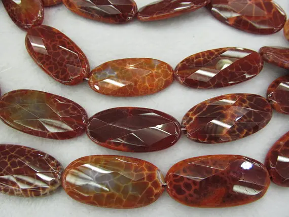 

wholesale genuine Fire Agate DIY bead round coin drop oval rectangle column bar faceted snow cracked veins red loose beads