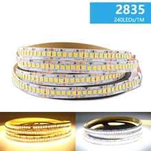 Dc 24 v 5m 120led/m 240led/m 2835 corda ledstrip casa decoração dc 24 v led fita tira luz branca quente smd 2835