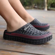 Новинка; садовая водонепроницаемая обувь унисекс; мужские быстросохнущие летние пляжные тапки на плоской подошве; дышащие уличные сандалии; женская обувь без застежки