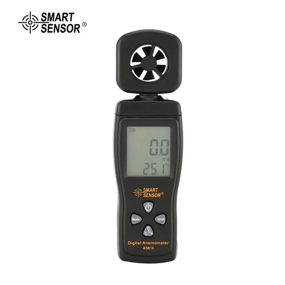 

SMART SENSOR AS816 Digital Thermometer Anemometer Wind Air Speed Gauge Meter Windmeter Temperature Tester Poratable Measuring