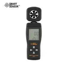 SMART SENSOR AS816 Digital Thermometer Anemometer Wind Air Speed Gauge Meter Windmeter Temperature Tester Poratable Measuring 5 in 1 environment meter thermometer hygrometer anemometer wind speed sound level light meter air velocity humidity tester