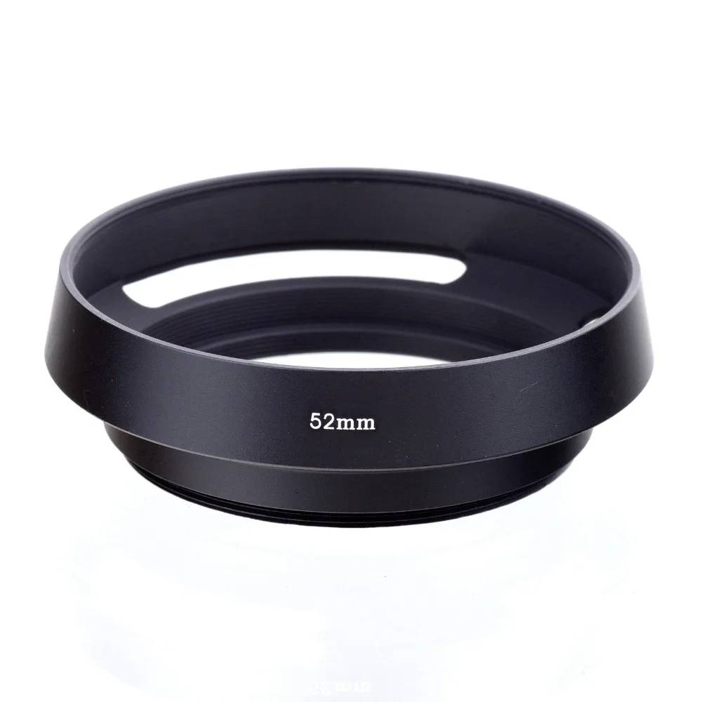 Free Shipping 52mm 52 mm Black Metal Vented Camera Lens Hood For Leica