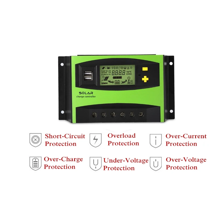 SUNYIMA 60A 12 В/24 В ЖК Солнечный контроллер заряда 20A 30A 40A 50A автоматический регулятор для солнечных панелей контроллер Текущий Дисплей