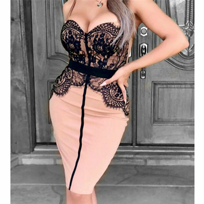 

Summer Dress 2019 Off Shoulder Lace Party Dresses Women Evening Clubwear Summer Clothes For Women Bodycon Dress Ladies Dresses