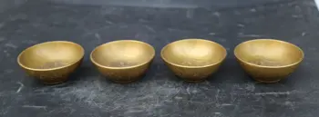 

73MM/2.9"Collect Chinese Fengshui Brass One's Set Way Rilievo 12 Zodiac Dragon 'Fu Lu Shou Xi ' Small Bowl Bowl-like Object 792g
