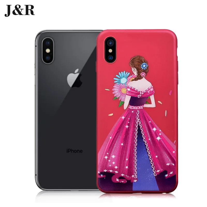 J&R for Apple iPhone X Case Painted Back Cover for iPhone X 5.8" Protective Soft Silicone Cases Ultra Thin Phone Bags Fitted