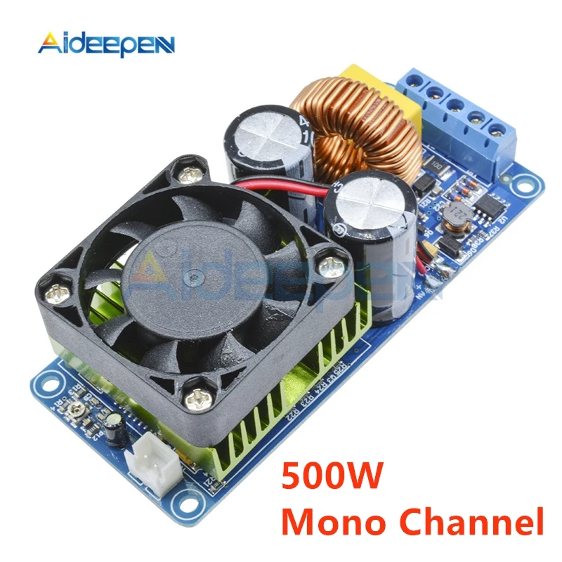 

IRS2092S 500W Mono Channel Digital Amplifier Class D HIFI Power Amp Board Digital Single Monophonic Amplifier Module 20Hz-20KHz