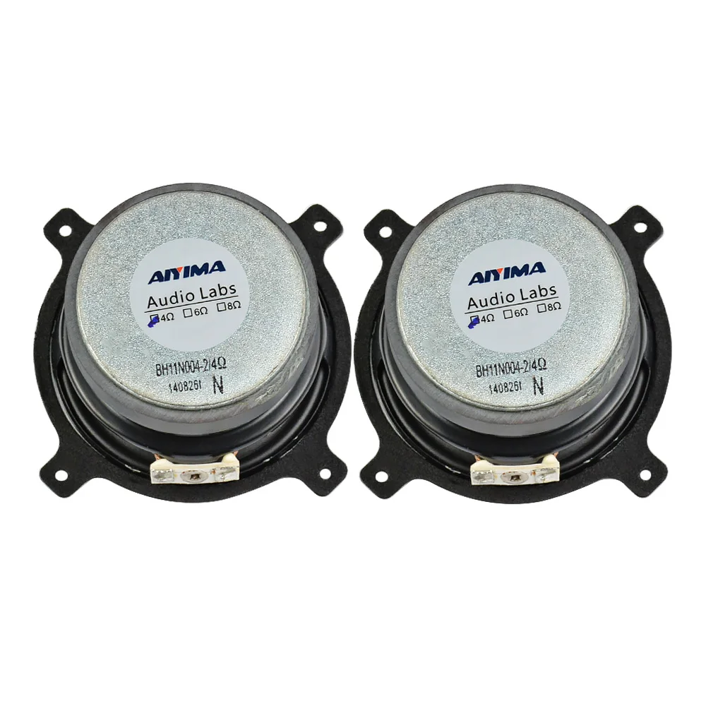 AIYIMA 2 шт. 3 дюйма полный диапазон динамик Hifi 4Ohm 20 Вт бас Средний твитер пуля тканый