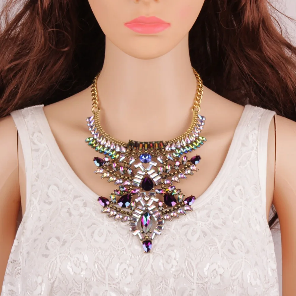 Bohemian Luxury Shiny Pendant Necklace Jewelry Fashion Women Wedding