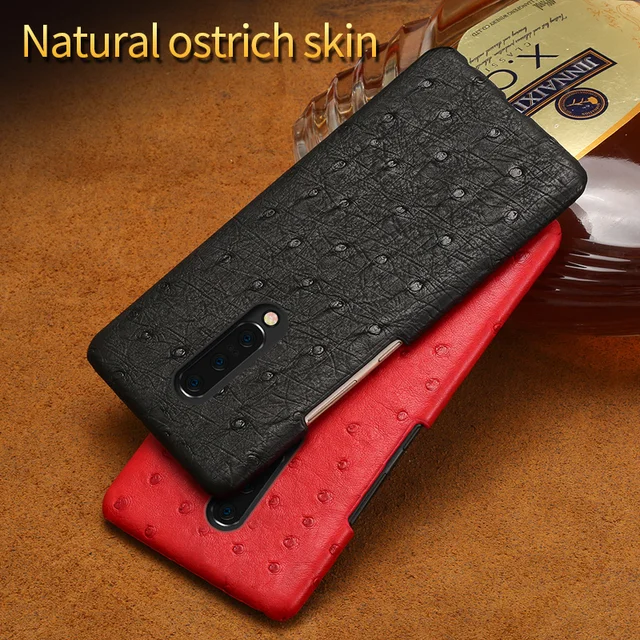 $US $39.77 Original Leather Case For Oneplus 7 Cases 7t PRO Real Ostrich case For 6 6T 5 5T Shockproof Phone c