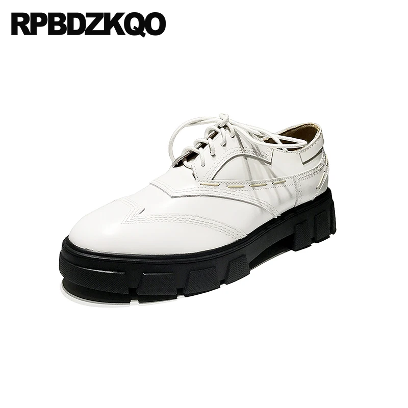slip resistant elevator white lace up platform ladies japanese vintage women oxfords shoes thick 